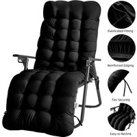 Extra Thick Soft Fill Full Length Chair Cushions - Black
