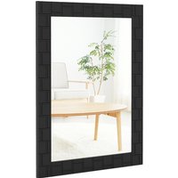 80x60cm Large Rectangle Hanging Vanity Mirror - Black