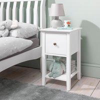 Asora Twin Pack Bedside Table with Drawer in White - White