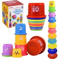 11 Piece Stacking Cups PreSchool Learning Toy - Yellow