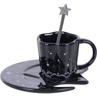Spellbound Sky Espresso Cup, Saucer and Spoon Set - Black