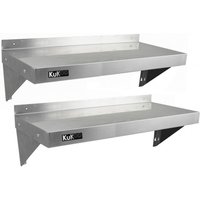 2x KuKoo Stainless Steel Shelves 1000mmx300mm - Silver
