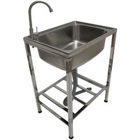 Stainless Steel Camping Sink - Portable - Silver