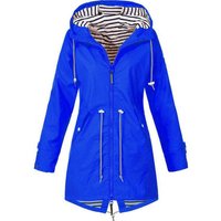 Women Long Rain Jacket - Blue UK8 / UK8