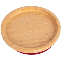 Children's Bamboo Suction Round Plate - Red