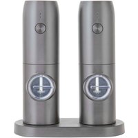 Rechargeable Salt Pepper Mill Set with Base - Grey