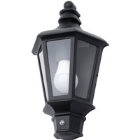 Litecraft, Perry Outdoor Half Lantern Wall Light with Photocell Sensor - Black Litecraft, Perry Outdoor Half Lantern Wall Light with Photocell Sensor - Black