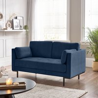 FurnitureboxUK, Evelyn Living Room Velvet Fabric Sofa - Navy / 2 FurnitureboxUK, Evelyn Living Room Velvet Fabric Sofa - Navy / 2