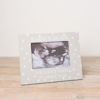 Hearts Baby Scan Photo Frame - Grey