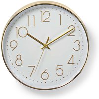 30cm Wall Clock - White/Gold