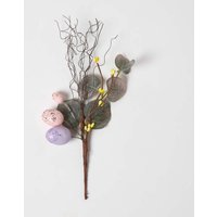 Homescapes Spring Easter Egg and Eucalyptus Pick - Lilac Pink
