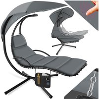Hanging Chair Elaria - Large Sun Canopy with UV-Protection - Grey