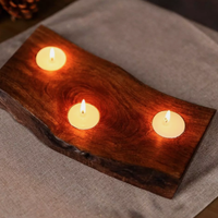 Mango Wood Tealight Candle Holder - Brown