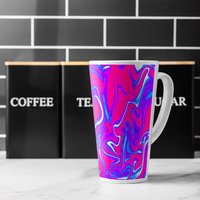 Pink Blue Marble Latte Mug - Pink