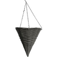 Faux Wicker Hanging Cone - White