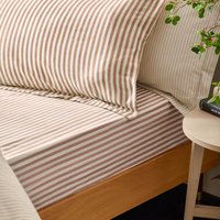 Striped Fitted Sheet - Pecan / King