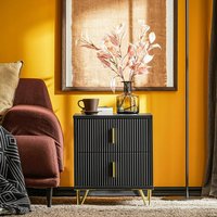 SoBuy Modern Bed Table Side Table Nightstand - Black / 2
