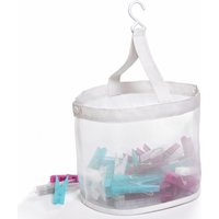 DomoPak 20 Pegs with Mesh Peg Caddy 20x19cm - White