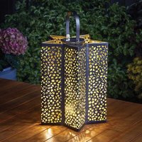 Solar Star Silhouette Garden Lantern - Black / 30cm