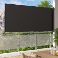 Outdoor Retractable Side Awning Sunshade Blind - Grey / 140cm