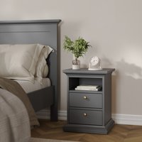 Jonas & James Belleville Bedside Two Drawer - Matt Grey