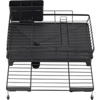 Livingandhome Retractable Dish Drainer with Tray - Black / 35 - 54 cm