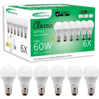 E27 Edison Screw Dimmable LED GLS Light Bulb 810 Lumen 8 Watt Energy Saving - Natural White - 4000K / 6