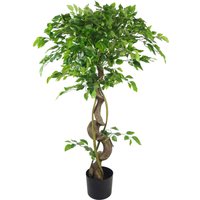Twisted Trunk Artificial Japanese Fruticosa Style Ficus Tree Copper Planter - Twisted Copper