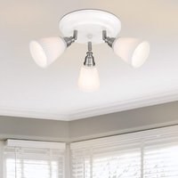 COSYLYTE Leverton 3 Light Round Plate Glass Spotlight - White