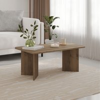 Modern Radius Coffee Table Rectangular Centre Table - Dark Oak Effect