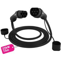 Cord 15m EV Charging Cable 380V 32A 22kW Portable Fast Charger UK Plug - Black
