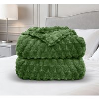 Super Snug Chunky Popcorn Throw 150x200 - Olive