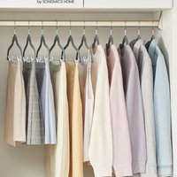 Velvet Trouser Hangers with Clips - Grey / 0.6cm / ABS / 0.9kg