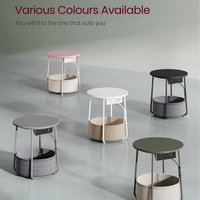 Charging Side Table with Basket - Green