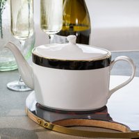 Mikasa Luxe Deco 4-Cup China Teapot, 1.1L, White - White