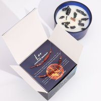 Leo Zodiac Crystal Candle with Gemstone Bracelet Citrine Ginger Fragrance - Blue