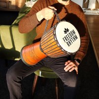 Large Pro Djembe Drum High Pitched, Bright Sound - Brown