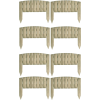 Pack of 8 Wooden Log Panel Garden Border - Natural