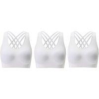Set of 3 Sports Bras - White / XL