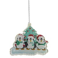 Christmas Penguin Tree Ornaments - Grey / Family of 3 / 2cm