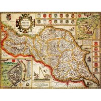 Yorkshire North East Riding Historical Map 1000 Piece Jigsaw Puzzle (1610) - Neutral