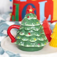 Nostalgic Christmas Tree Mug with Lid - Green