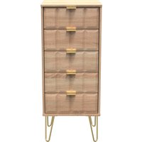 Cube Ready Assembled 5 Drawer Tallboy - Bardolino Oak