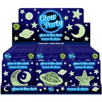 Glow in the Dark Moon Stars Ceiling Decorations Pack of 24 - Green