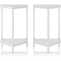 CL Scarlett End Table Set White Marble - White