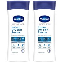 Vaseline Body Lotion Expert Care Instant Dry Skin Rescue Hydration 400ml, 2 Pack - White