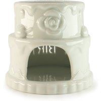 Happy Birthday White Ceramic Cake Oil Burner Fragrance - White