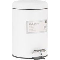 3L Dome Pedal Bin - White