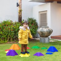 Outsunny Kids Balance Stepping Stones Non-slip Obstacle Course - Multi-coloured / 11