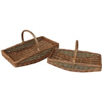 Unpeeled Willow Garden Trug Basket - Brown / 34cm / 2